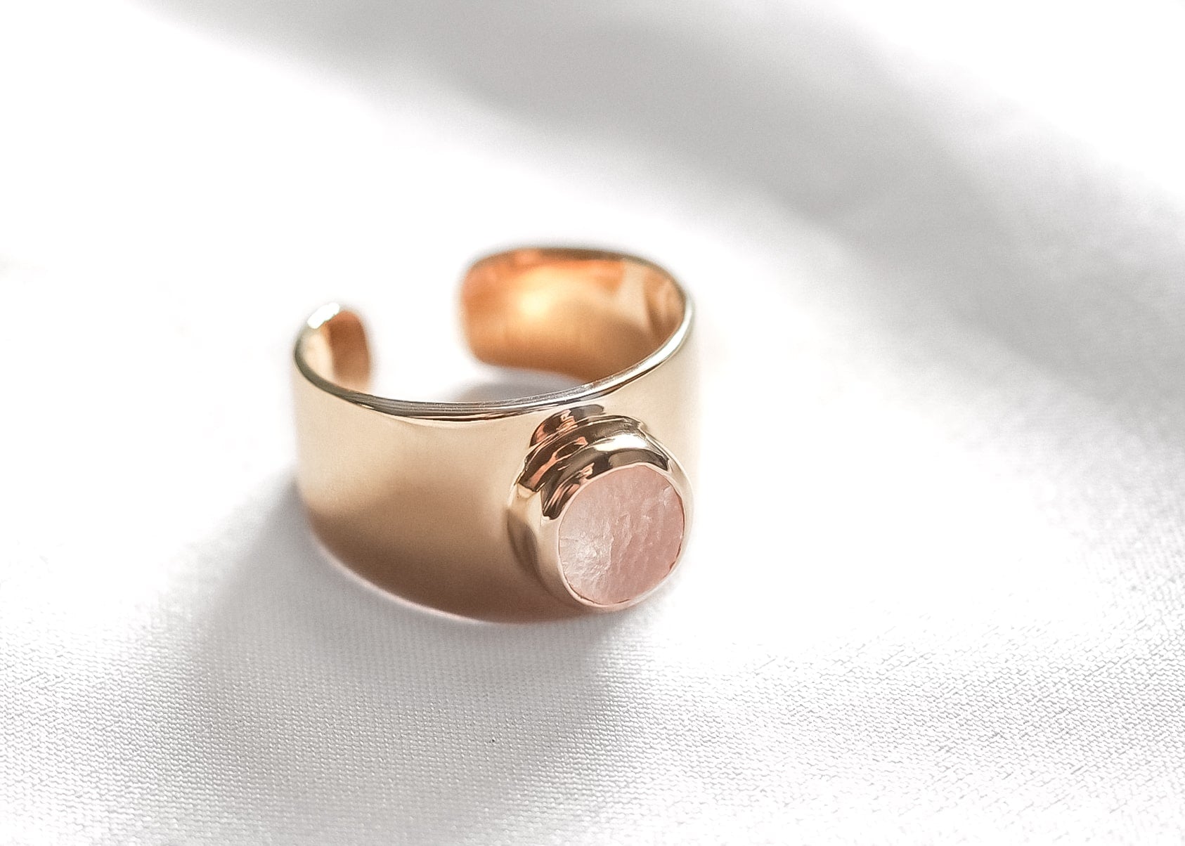 Rose Quartz Adjustable Ring Sample