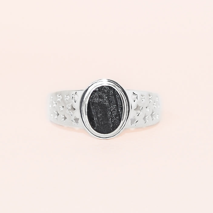 Black Tourmaline Starry Ring
